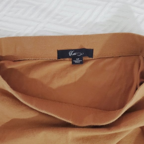 XXI Camel Cotton Pencil Skirt w Elastic Waist- Size S - Picture 4 of 7